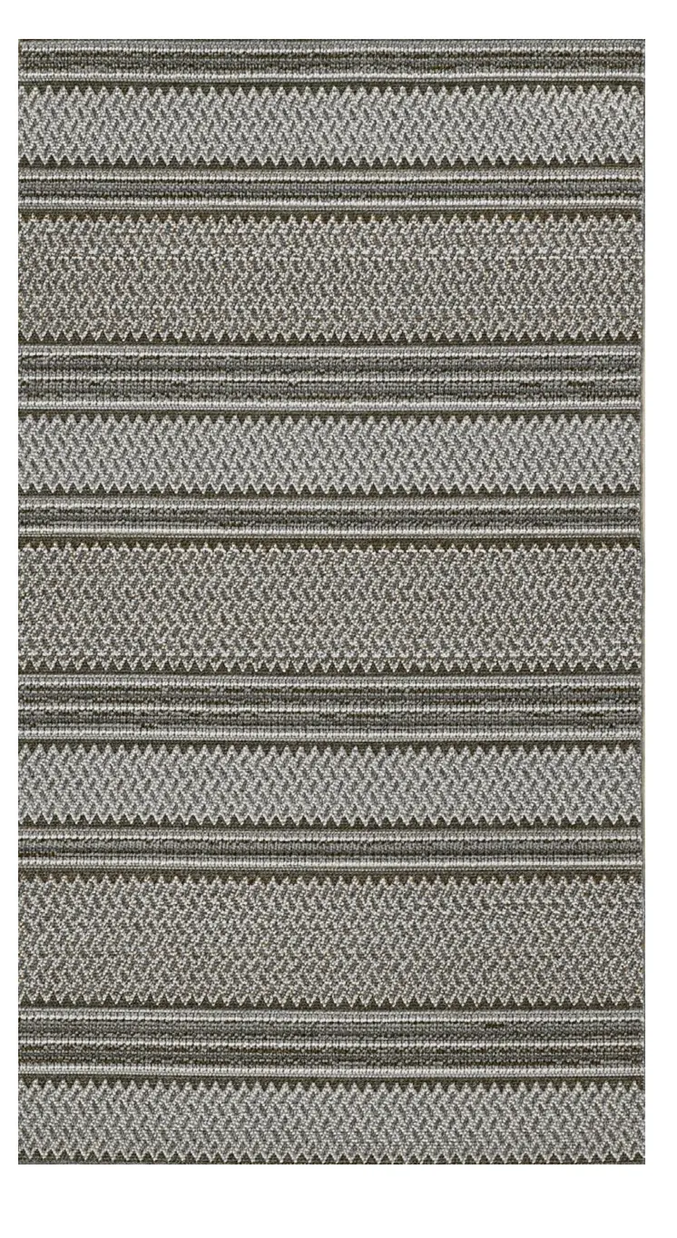 8' Gray Southwestern Indoor Outdoor Area Rug