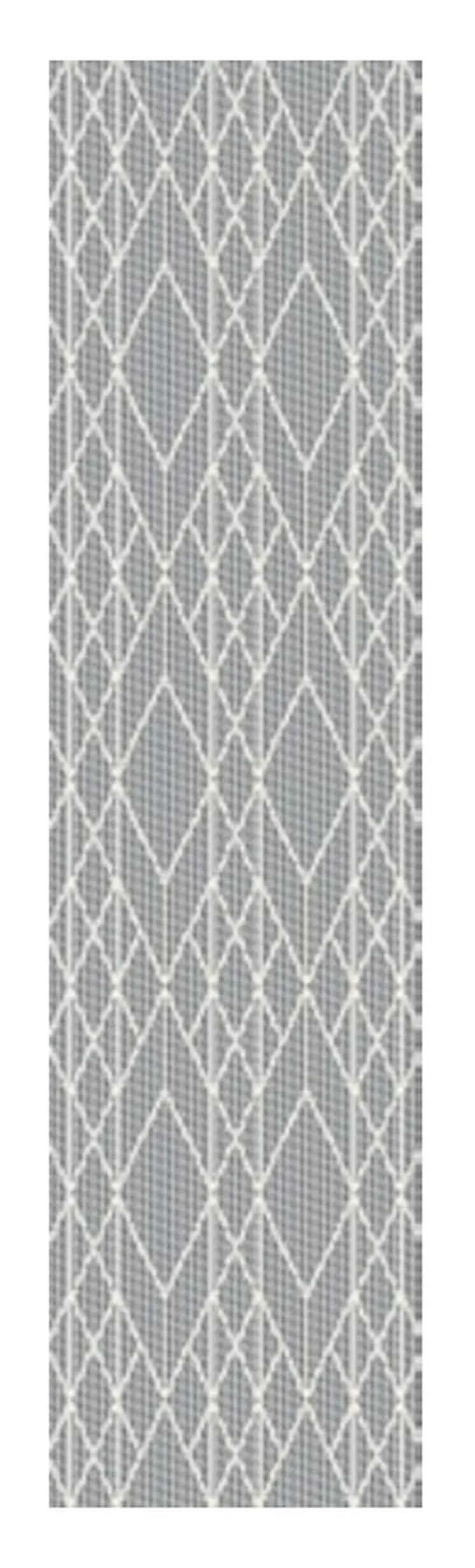 8' Gray Geometric Runner Rug