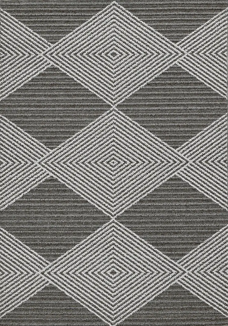 8' Gray Geometric Indoor Outdoor Area Rug