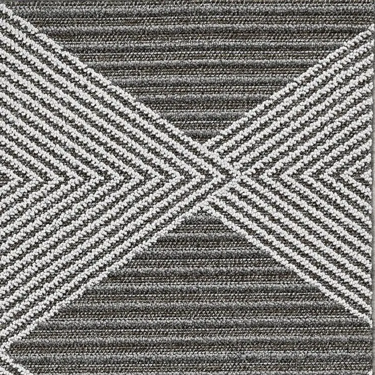8' Gray Geometric Indoor Outdoor Area Rug