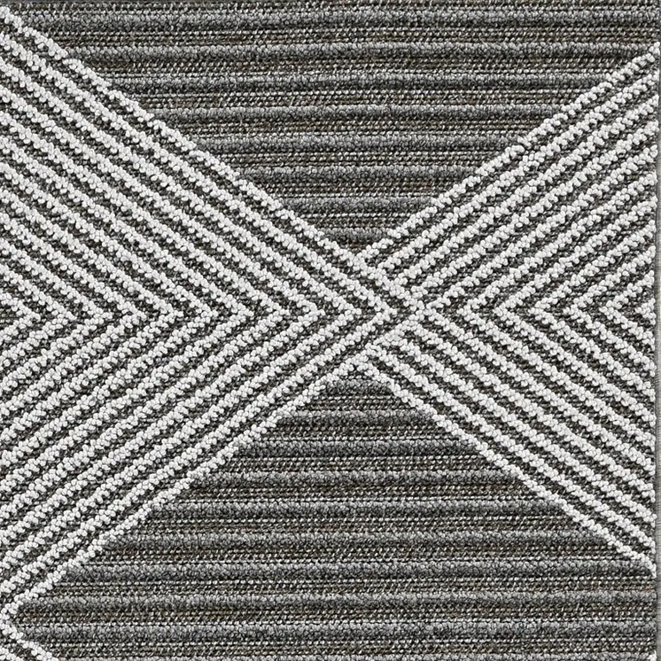 10' X 13' Gray and Ivory Geometric Area Rug