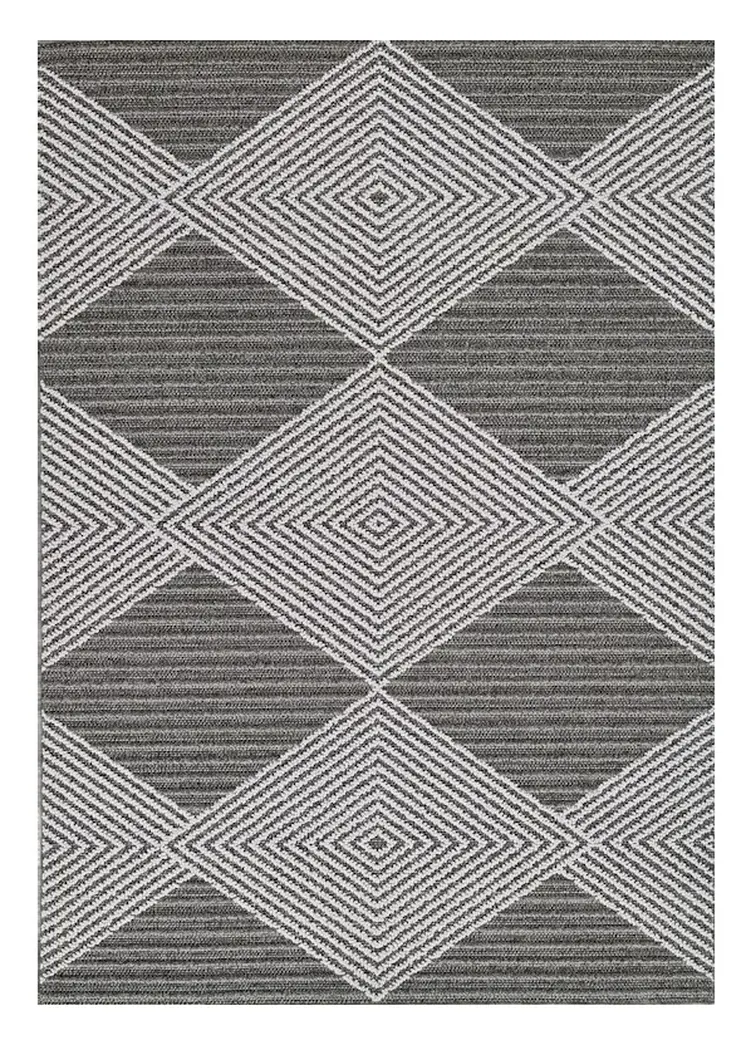 10' X 13' Gray and Ivory Geometric Area Rug