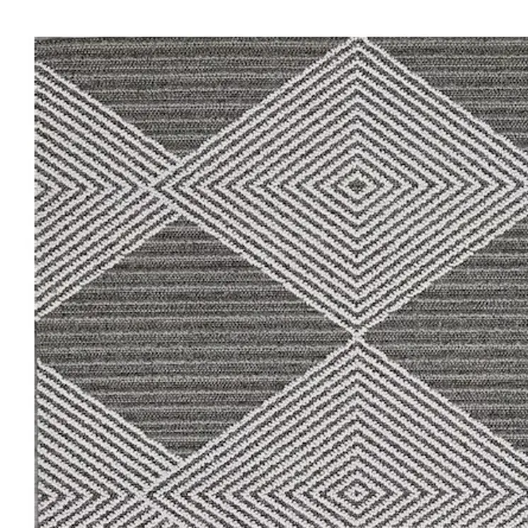 10' X 13' Gray and Ivory Geometric Area Rug