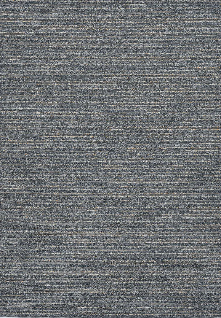 7' X 9' Denim Blue Abstract Indoor Outdoor Area Rug