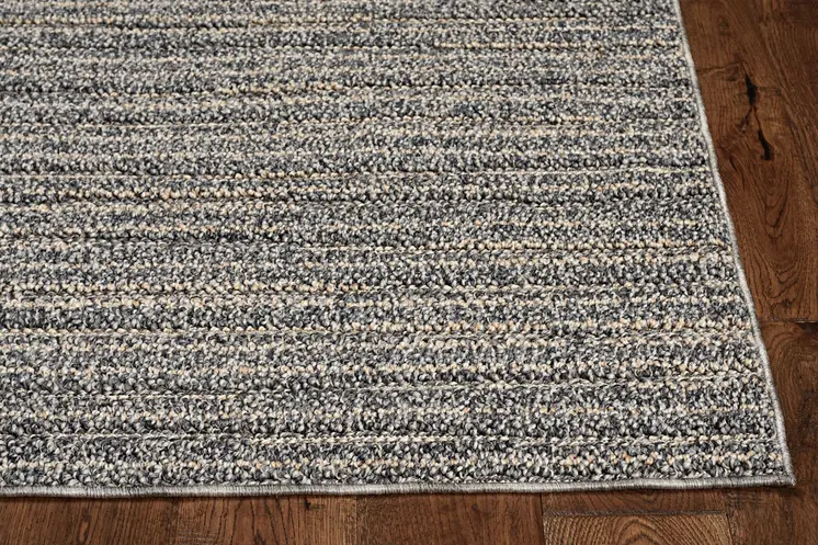 7' X 9' Denim Blue Abstract Indoor Outdoor Area Rug