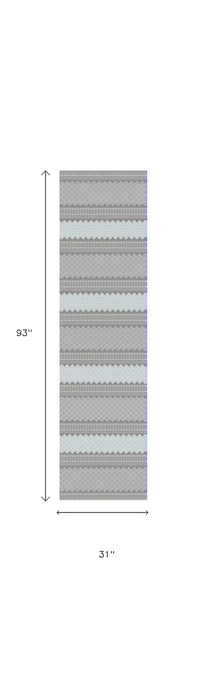 8' Gray And Ivory Southwestern Indoor Outdoor Area Rug