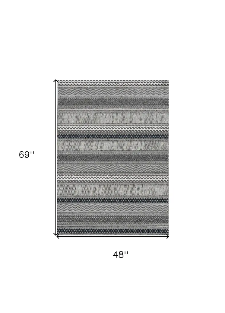 4' X 6' Taupe Geometric Area Rug