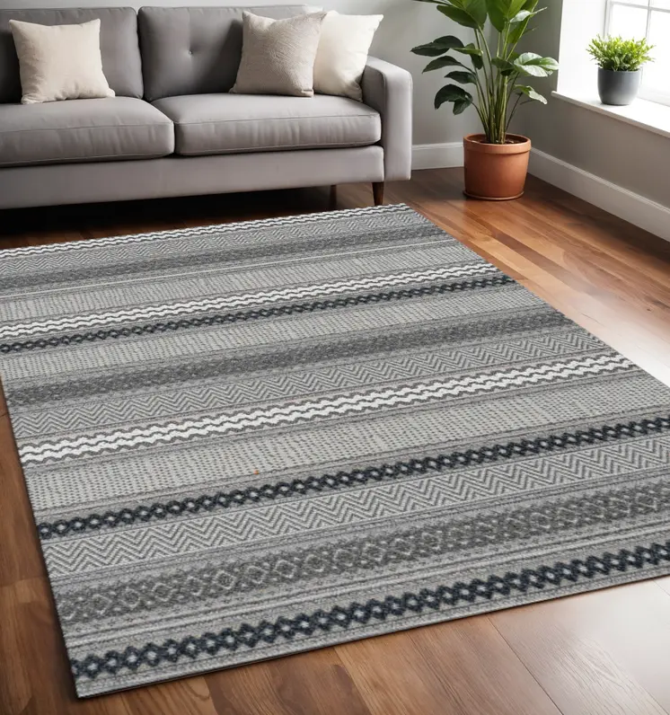 5' X 8' Taupe Geometric Area Rug