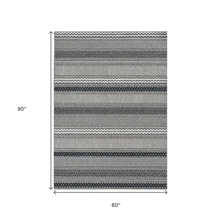 5' X 8' Taupe Geometric Area Rug
