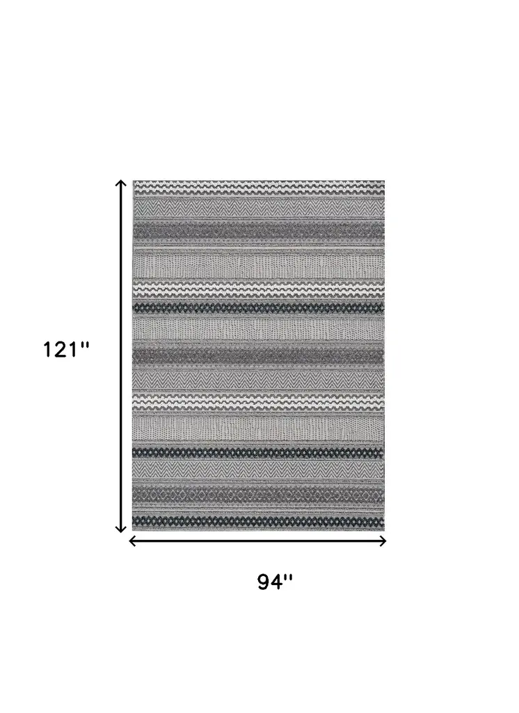 8' X 10' Taupe Striped Area Rug