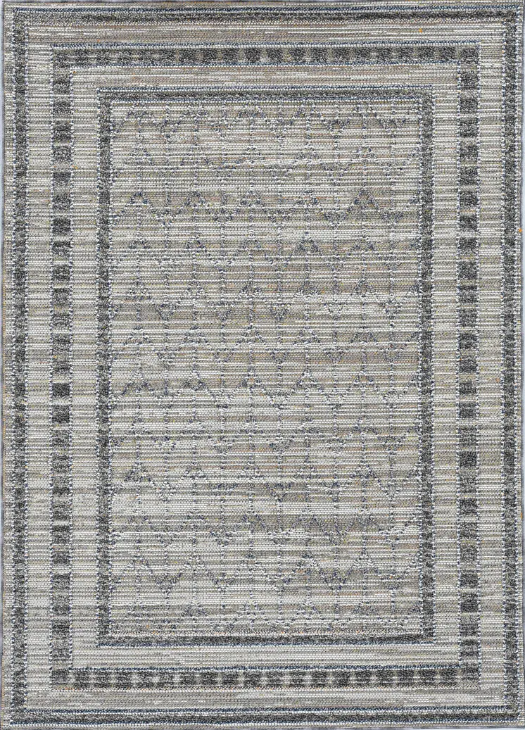 4' X 6' Gray Chevron Indoor Outdoor Area Rug