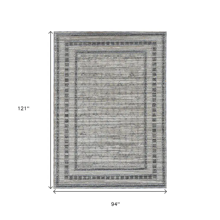8' X 10' Gray Striped Indoor Outdoor Area Rug