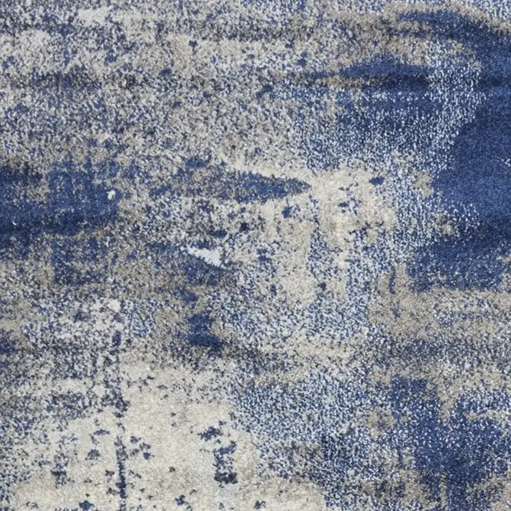 3' X 5' Ice Blue Abstract Brushstrokes Area Rug