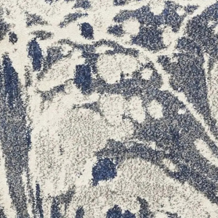 3' X 5' Blue Gray And Ivory Abstract Area Rug