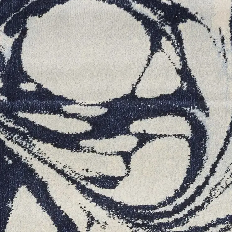5' X 7' Blue And Ivory Abstract Area Rug