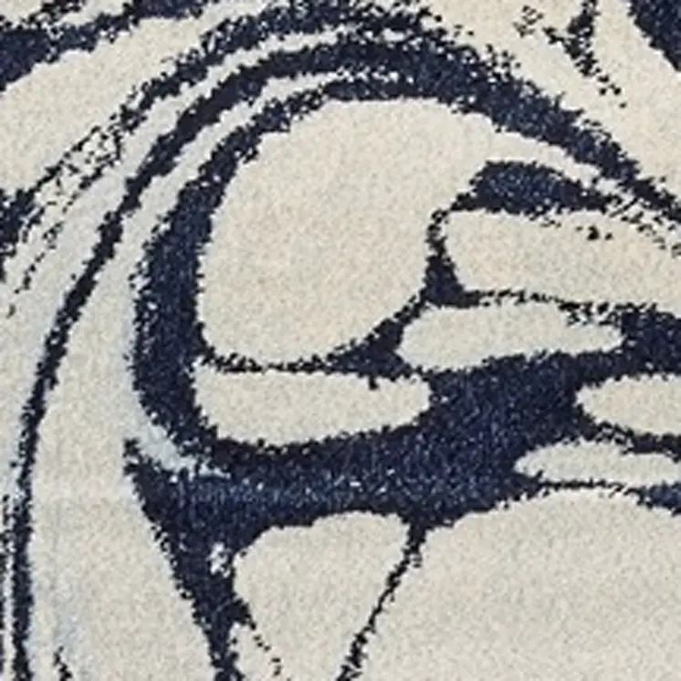 7' X 10' Blue And Ivory Abstract Area Rug