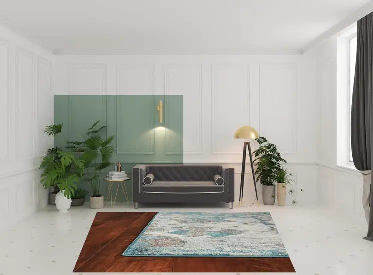 8' X 10' Ivory Teal Machine Woven Abstract Watercolor Indoor Area Rug