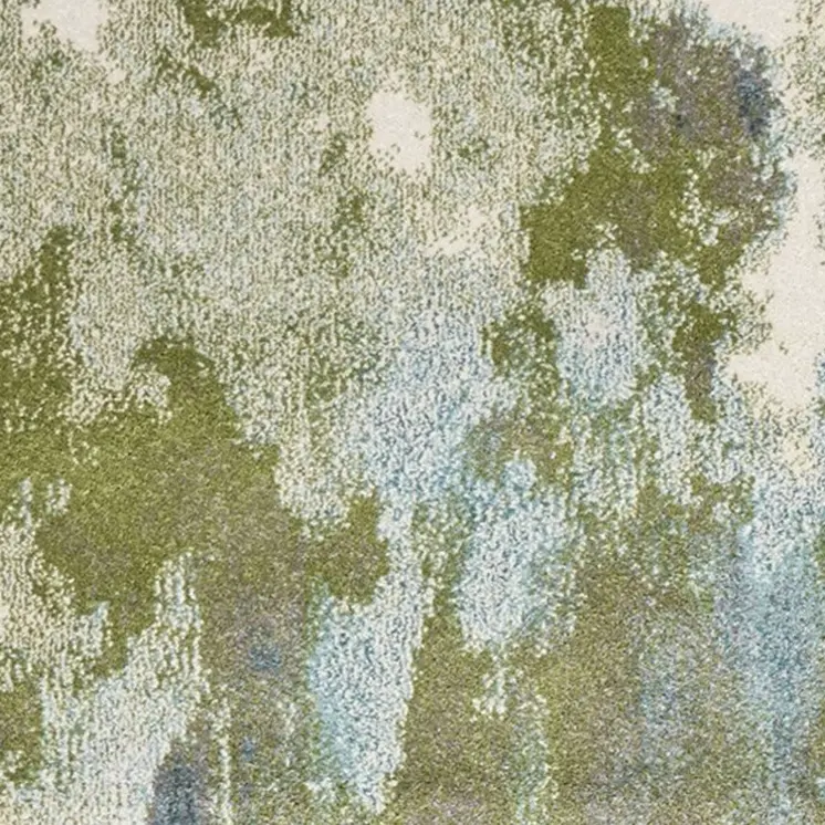 7' X 10' Teal Gray And Green Abstract Area Rug