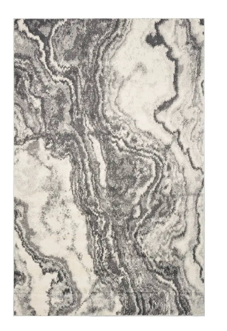 3' X 5' Gray And Ivory Abstract Area Rug