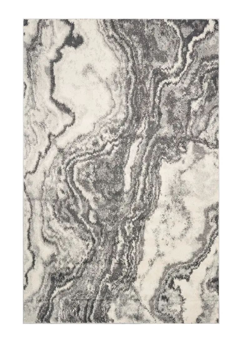 3' X 5' Gray And Ivory Abstract Area Rug