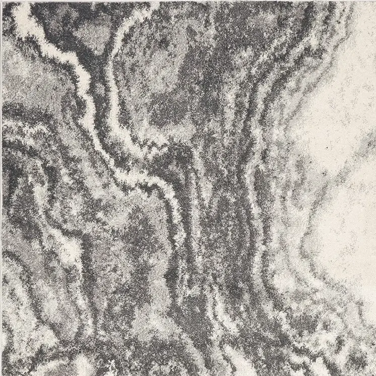 5' X 8' Gray And Ivory Abstract Area Rug