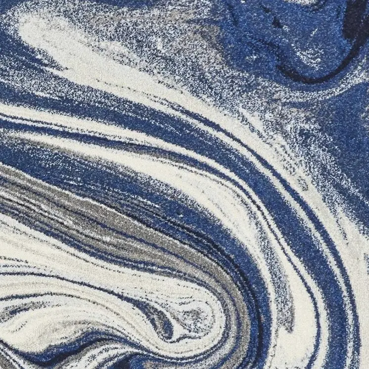 3' X 5' Blue Abstract Waves Area Rug