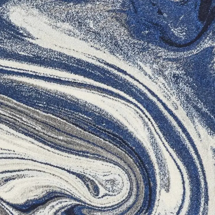 3' X 5' Blue Abstract Waves Area Rug