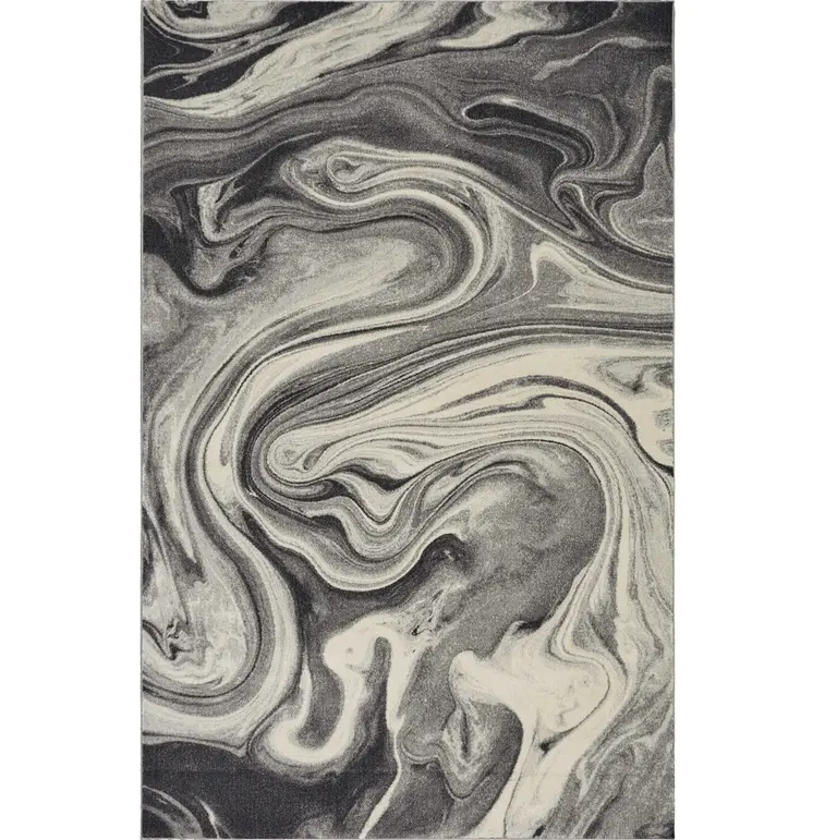 3' X 5' Gray And Black Abstract Area Rug