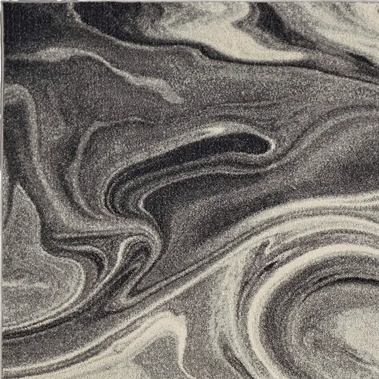 5' X 8' Gray And Black Abstract Area Rug