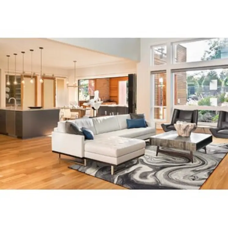 5' X 8' Gray And Black Abstract Area Rug
