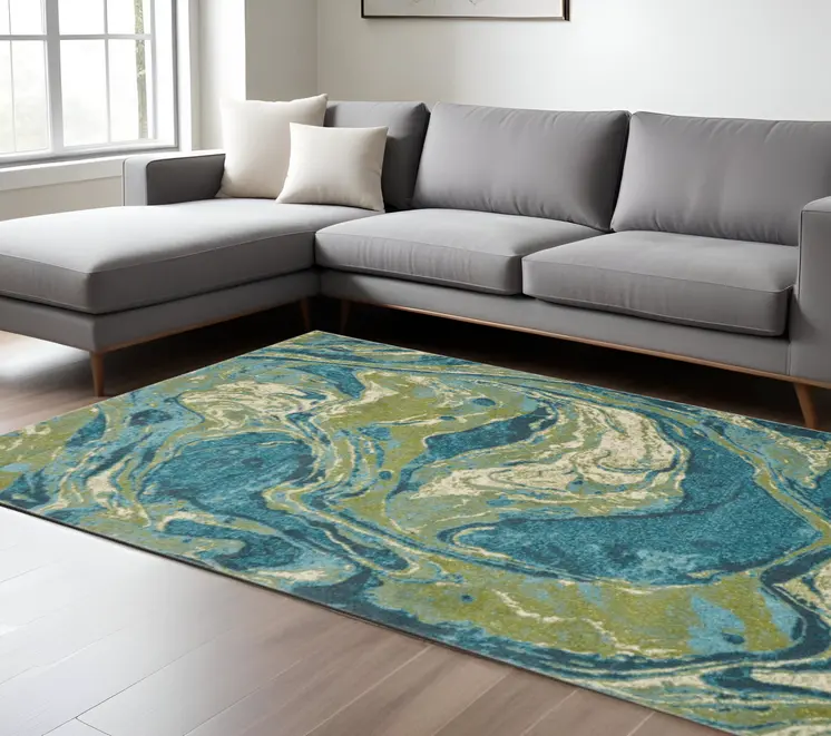 8' X 10' Multicoloured Shag Area Rug