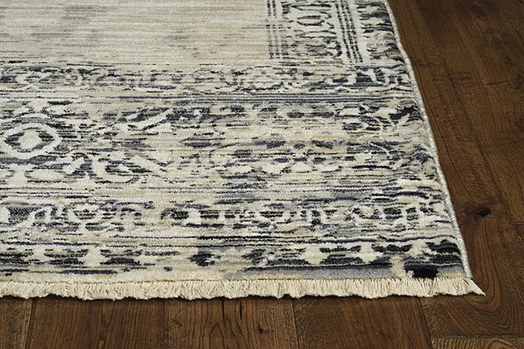4' X 6' Charcoal and Gray Medallion Area Rug