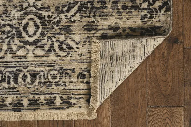 5' X 8' Charcoal and Gray Medallion Area Rug
