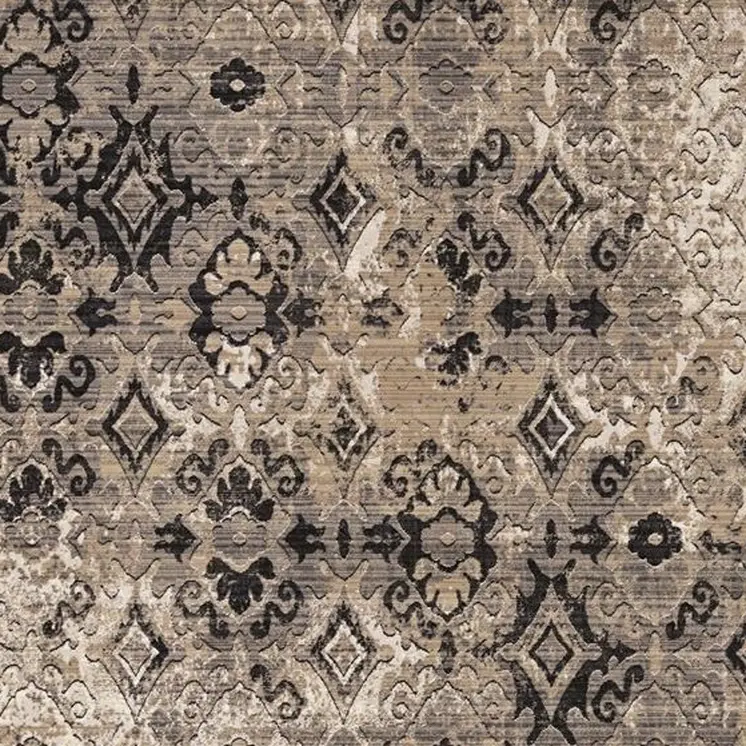 9' X 12' Beige and Ivory Oriental Area Rug