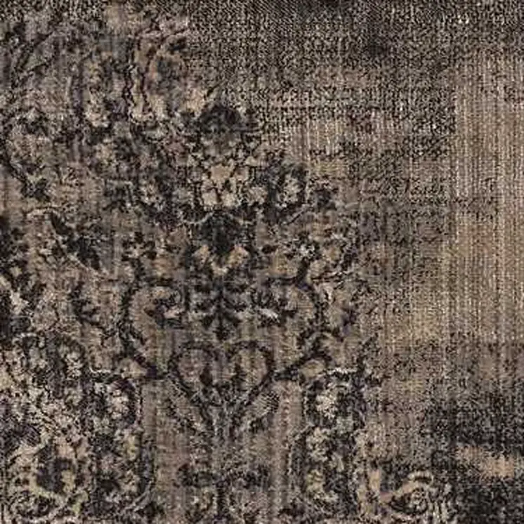 8' Blue Damask Runner Rug