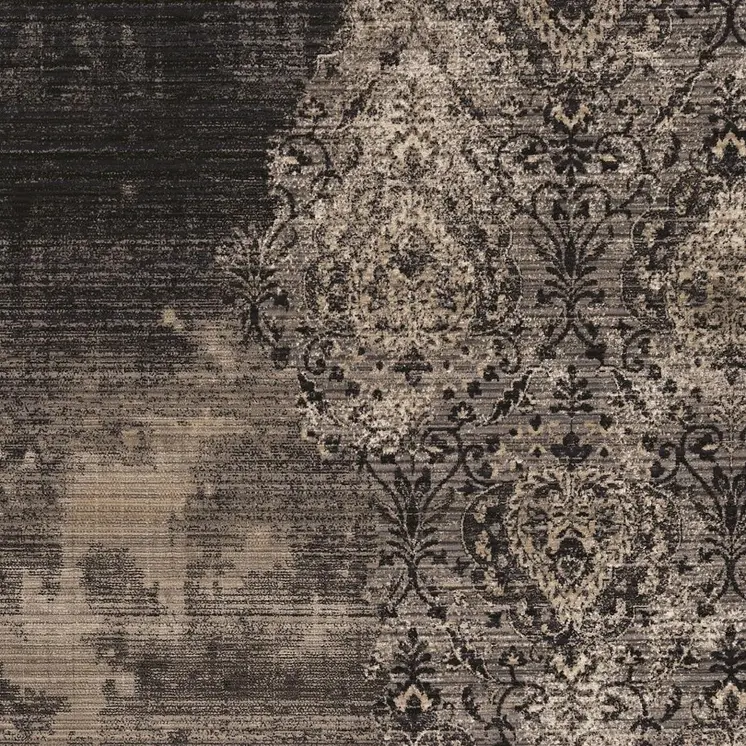 4' X 6' Taupe And Black Abstract Area Rug