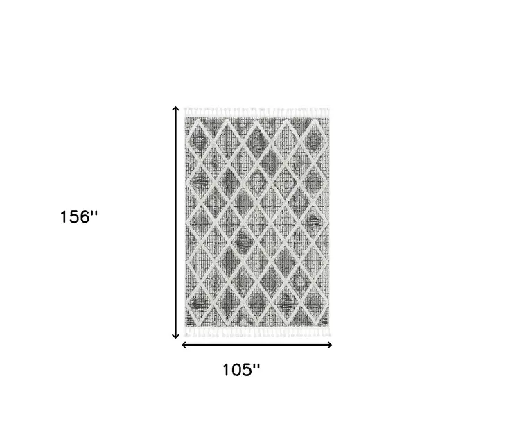 9' X 13' Charcoal Geometric Area Rug