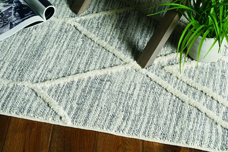 12' X 15' Gray and Ivory Geometric Area Rug
