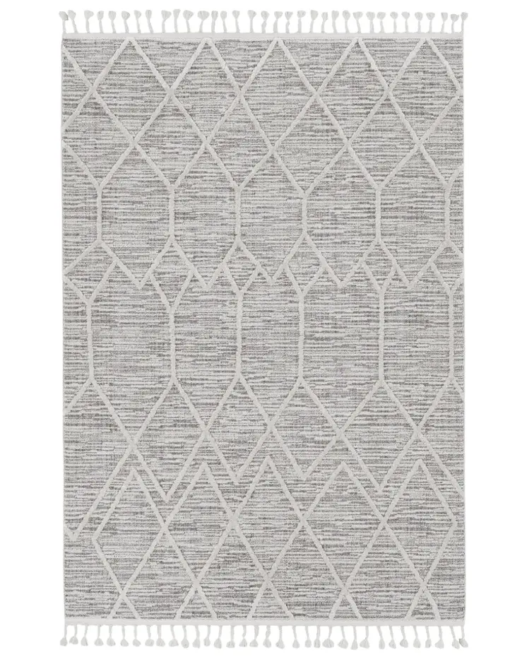 12' X 15' Gray and Ivory Geometric Area Rug