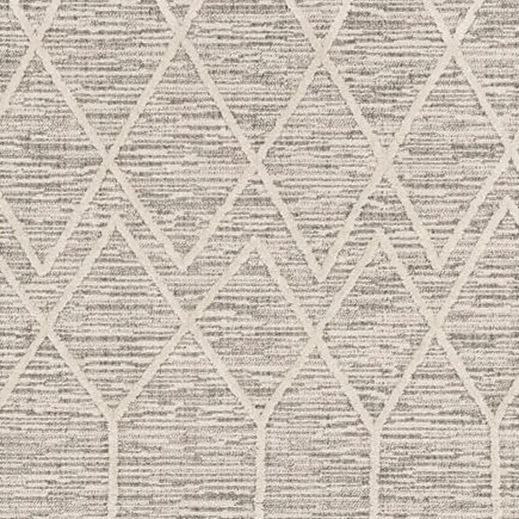 8' X 11' Ivory And Gray Geometric Area Rug With Fringe