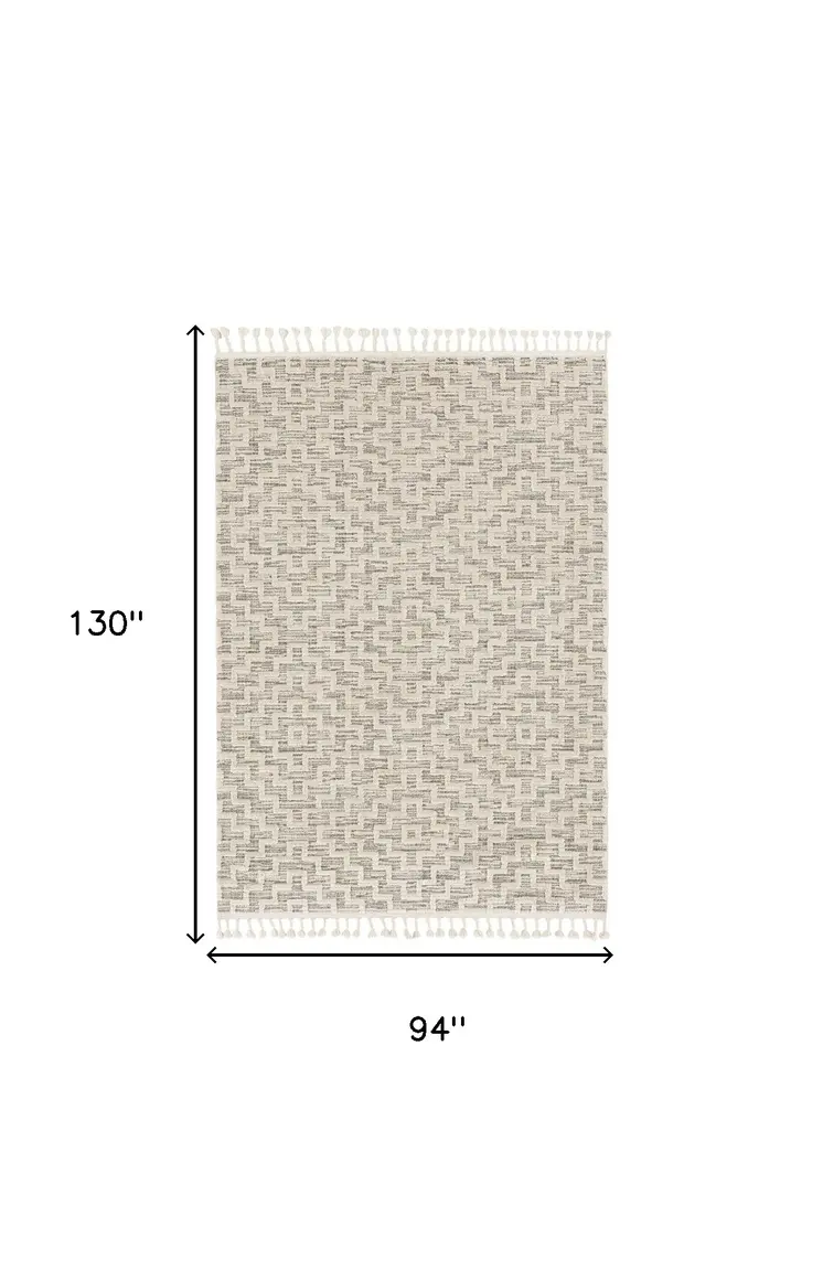 8' X 11' Gray and Ivory Geometric Area Rug