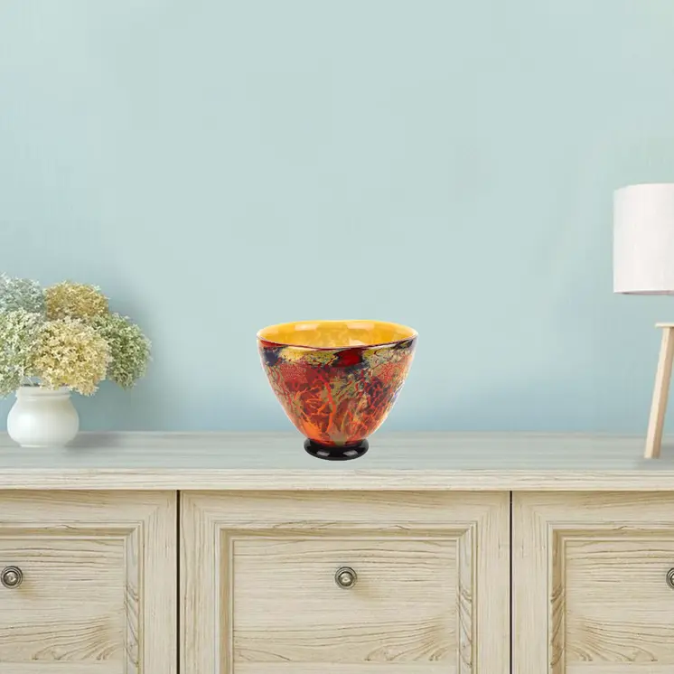 11 Mouth Blown Art Glass Centerpiece Or Punch Bowl