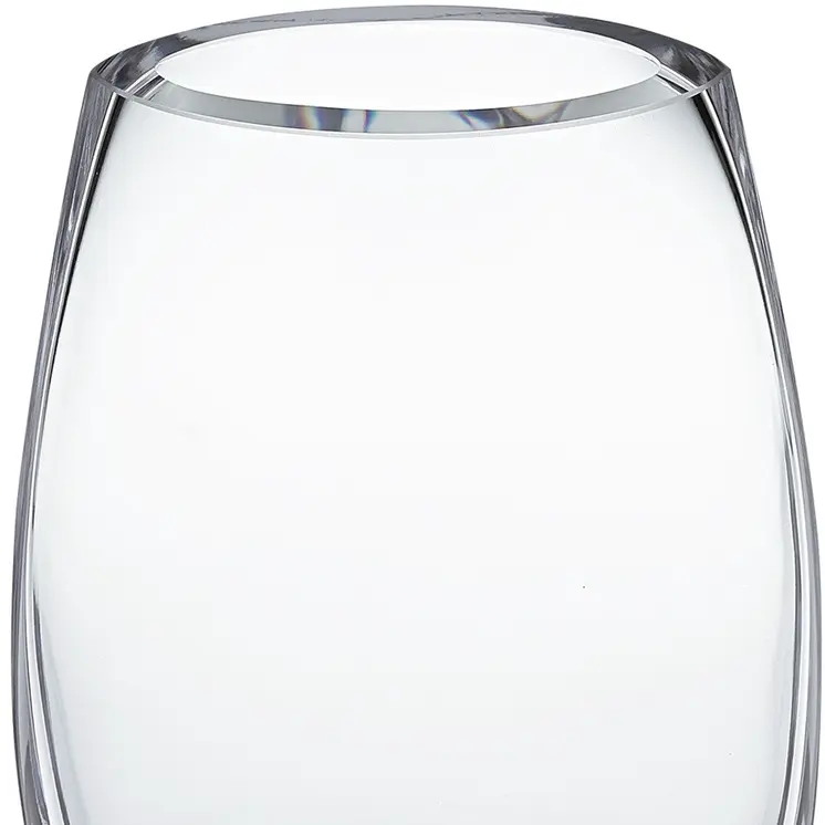 8" Clear Oval Crystal Glass Table Vase