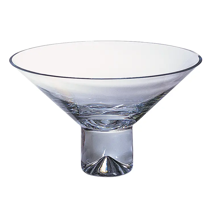 11" Clear Mouth Blown Crystal Round Pedestal Centerpiece Bowl