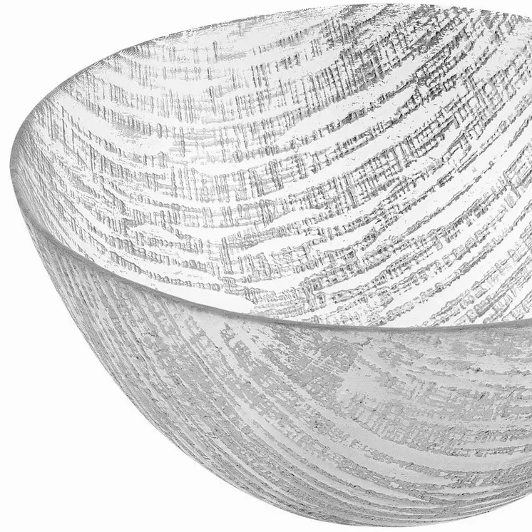 11" Clear and Silver Handcrafted Glass Round Salad Serve Bowl