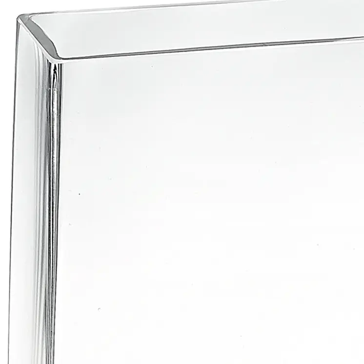 8" Crystal Glass Clear Rectangle Table Vase