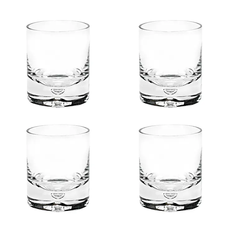 4 Pc Set Single Old Fashioned Lead Free Crystal Scotch Glass  6 Oz
