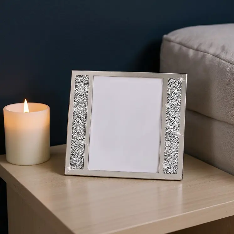 5" x 7" Silver Crystal Tabletop Picture Frame