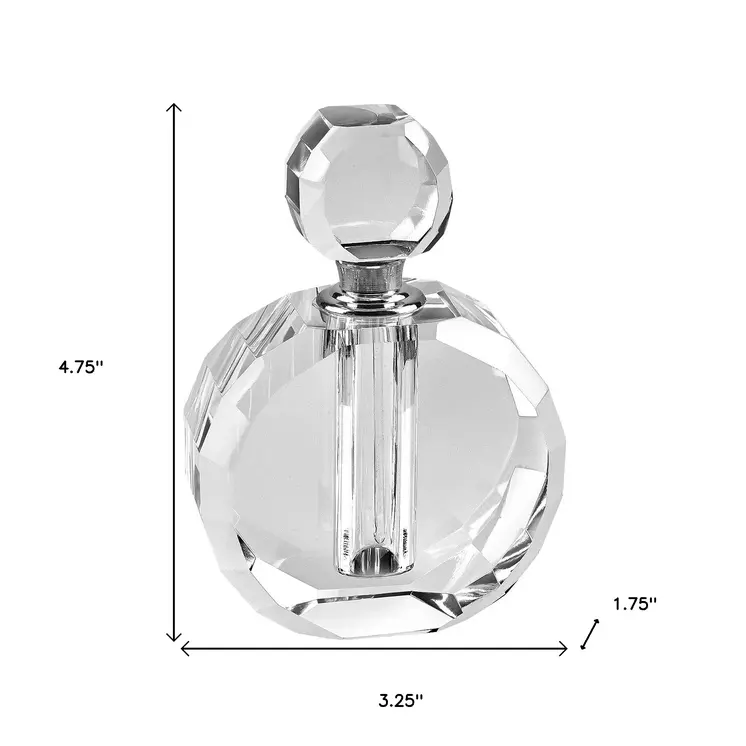 5" Clear Crystal Decorative Perfume Bottle
