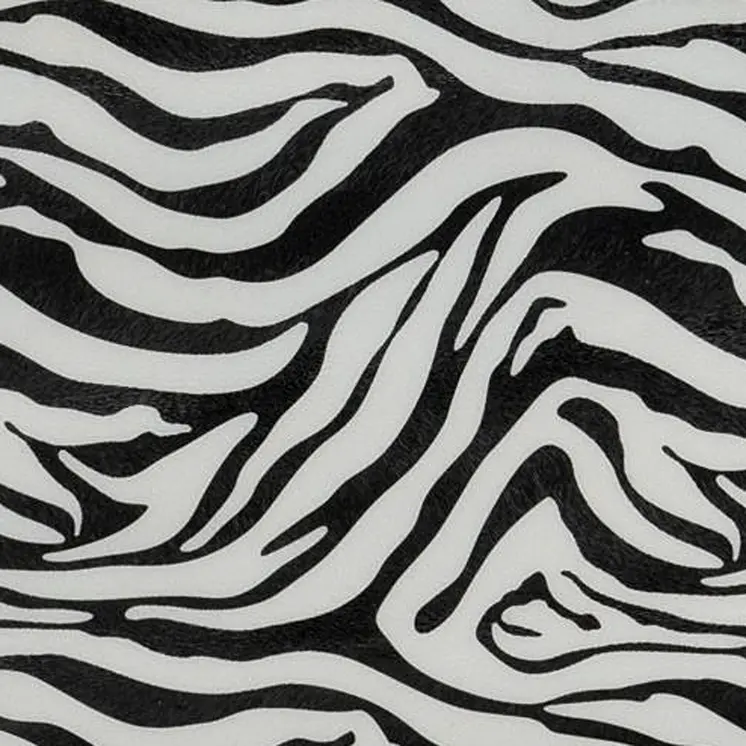 12" Black And White Zebra Iron And Resin Square Hanging Wall Tile